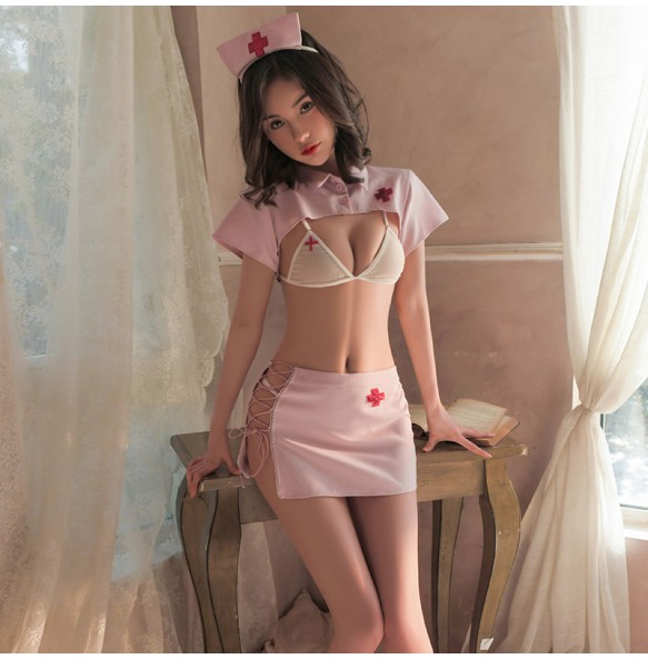 FEE ET MOI Sexy Nurse Separate Set (Pink - White)